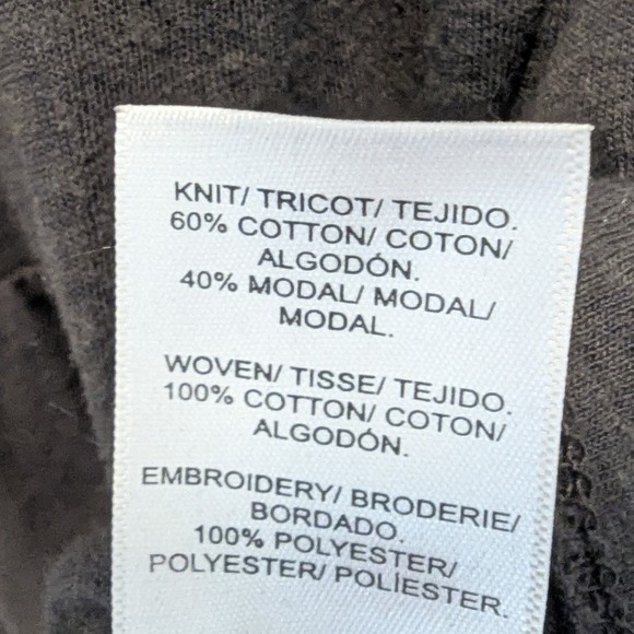 Lucky Brand Embroidered Tunic‎ Top Charcoal Gray Long Sleeve Tie Waist Women XXL - Picture 6 of 8